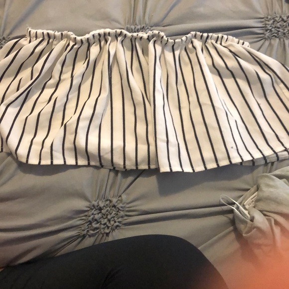 Discovery White and Black Stripper Tube Top - L - Picture 2 of 2